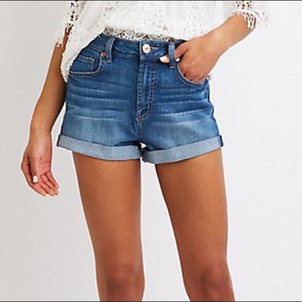 High Rise Denim Shorts